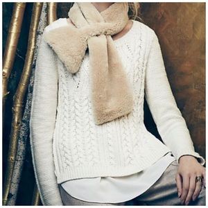 Anthropologie Moth Ella Cable Knit Layer Sweater